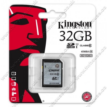 Kingston 32GB SDHC SD Card Class 10 UHS-I Model SD10VG2/32GB